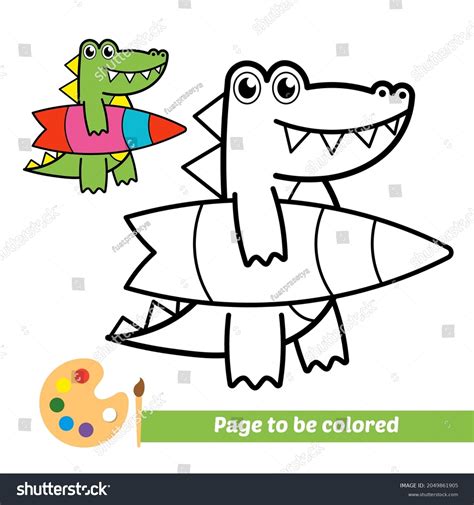 Coloring Book Crocodile Vector Image Stock Vector (Royalty Free ...