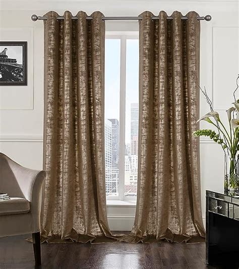 Always4u Mocha Soft Velvet Curtains 120 Inch Length Long