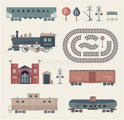 Sistema Del Tren Del Vector Ilustraci N Del Vector Ilustraci N De