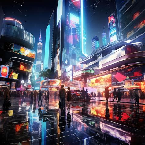 Premium Photo | Cyberpunk Futuristic city in the night