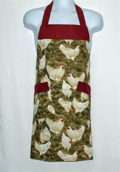 Rooster Leghorn Chicken Apron Full Bib Farmhouse Decor Custom Birthday Kitchen Shower T