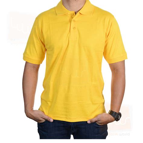 Yellow Plain Polo T Shirt Interlock - Dubai UAE | Leading Uniforms ...