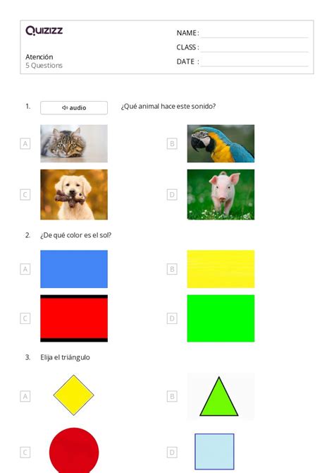 50 Atención Hojas De Trabajo Para Grado 4 En Quizizz Gratis E Imprimible