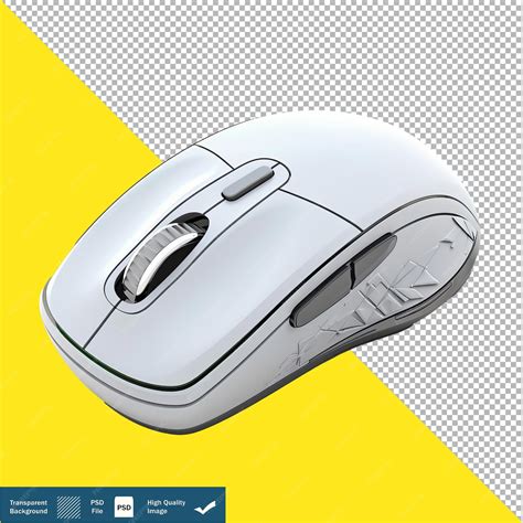 Беспроводная мышь 3D изометрический рендеринг Белый фон прозрачный PNG ...