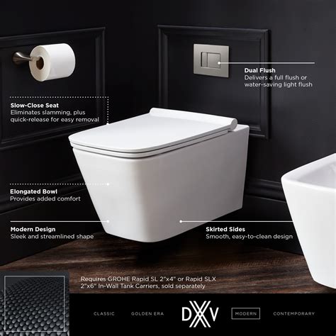 DXV Modulus Wall Hung Elongated Toilet Bowl with Seat