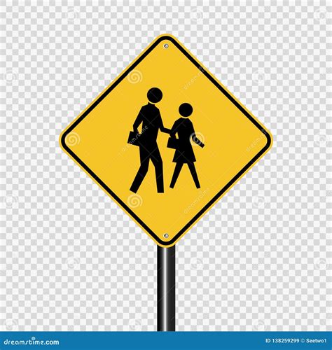 Symbol School Crossing Sign on Transparent Background Stock Vector ...