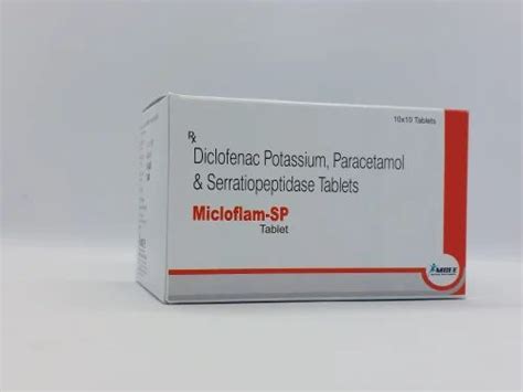 Micloflam Sp Diclofenac Potassium 50mg Paracetamol 325mg Serratiopeptidase 15mg At Rs 8969