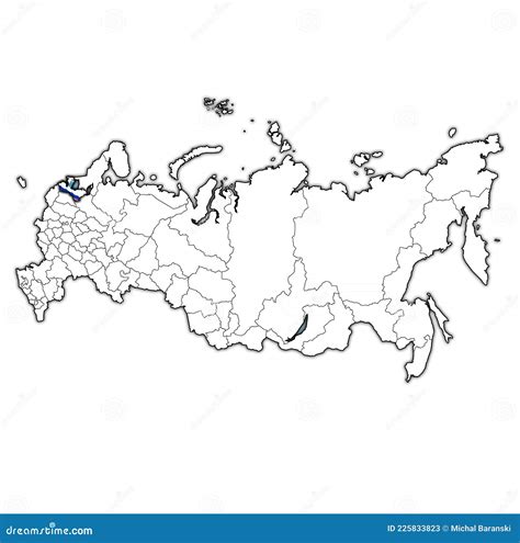 Leningrad Oblast on Administration Map of Russia Stock Image - Image of