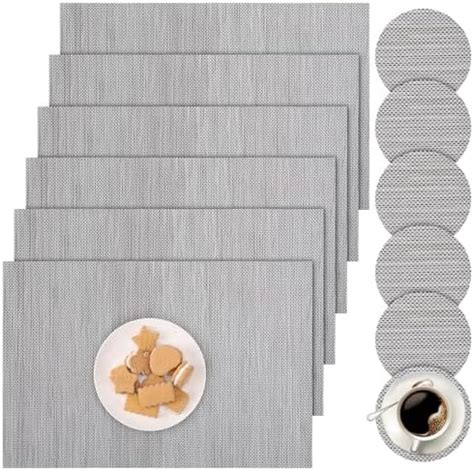 Xialvyu Placemats And Coaster Sets 6 Place Mats Table Mats Set Of 6