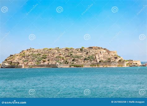 Aerial View of the Island of Spinalonga, Gulf of Elounda Stock Photo ...