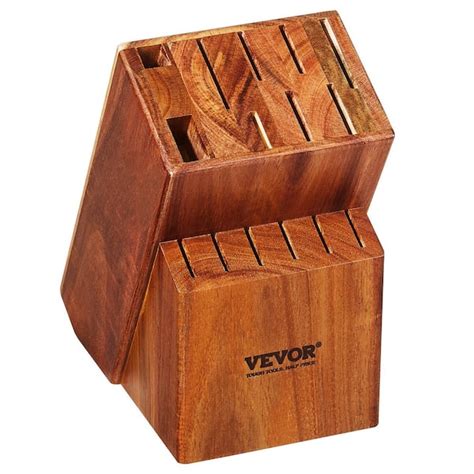 Vevor Knife Storage Block 15 Knife Slots Acacia Wood Universal Knife