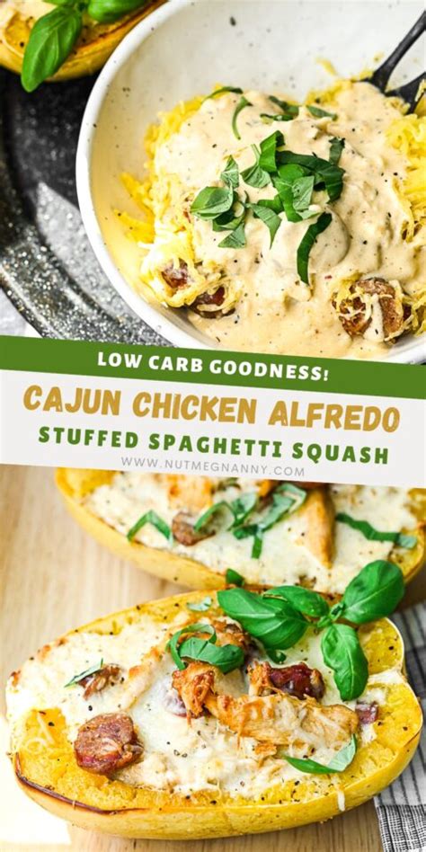 Cajun Chicken Alfredo Spaghetti Squash Nutmeg Nanny