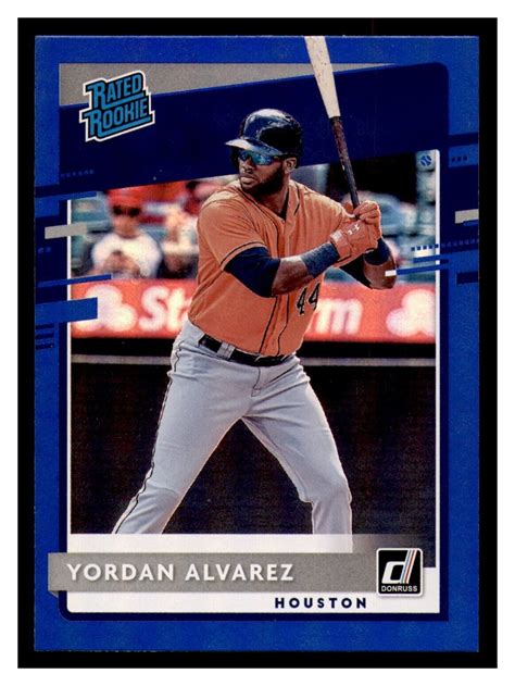 Yordan Alvarez Donruss Rated Rookie Baseball Card Blue Holo