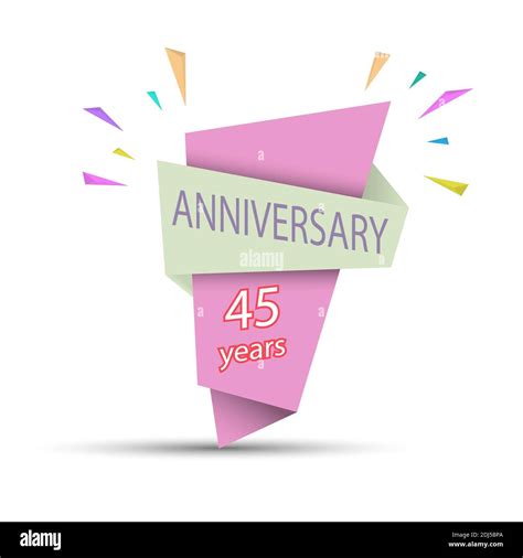 Anniversary 45 Years Colored Banner For Congratulations And Thematic