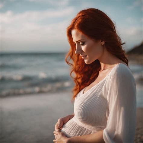 Pregnant Red Haired Woman At The Beach By Darththeo On Deviantart