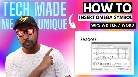 How To Type Omega Symbol In Wps Office Writer How To Type Omega