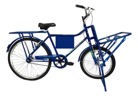 Bicicleta Cargueira Carga Pesada Bagageira Food Bike Azul