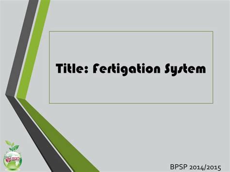 Fertigation system | PPT