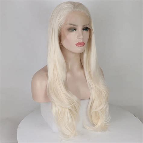 Marquesha Platinum Blonde Long Wavy Glueless Synthetic Hair Lace Front