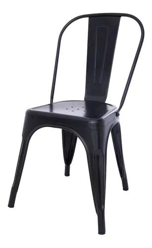 Silla Tolix Iron Design Acero Industrial Color Negro Brillante Sal