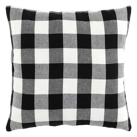 Black & White Buffalo Plaid Throw Pillow, 18"