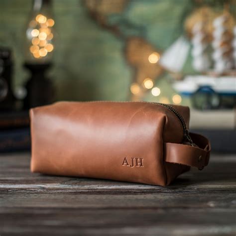 Leather Dopp Kit Personalized Groomsmen Gift Leather Dopp Kit Mens