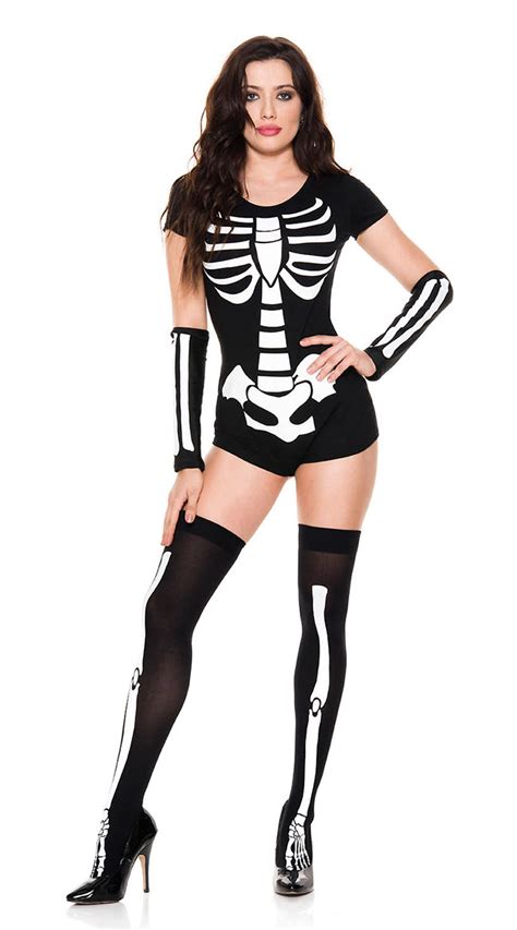 Bone Babe Costume Skeleton Babe Bodysuit Costume Yandy