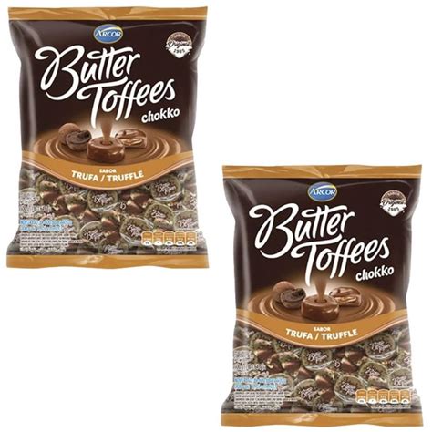 Kit 2 Pacotes De Bala Caramelo Butter Toffees 500g Trufa Arcor