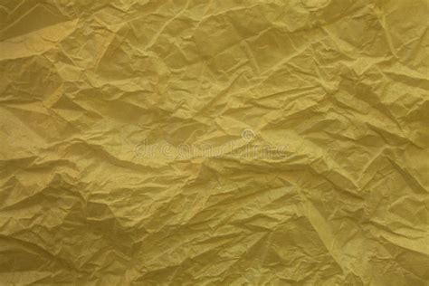 Yellow Crumpled Paper Texture And Background Close Up View Of Yellow