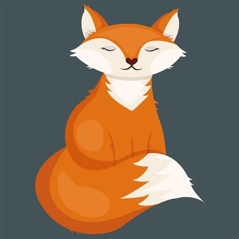 Premium Vector | Orange fox illustration