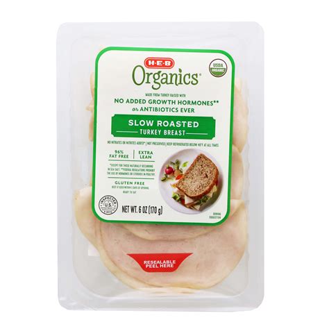 H E B Organics Slow Roasted Turkey Breast Lunch Meat Shop Meat At H E B