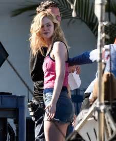 Elle Fanning In Blue Bikini On The Set Of Galveston Gotceleb