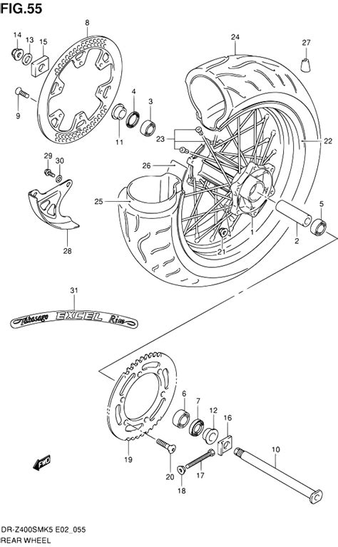 ROUE ARRIERE POUR SUZUKI DR Z DR Z400SMK5 2005 Esprit SUZUKI La