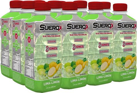 12 Pack de SUEROX deliciosa hidratación saludable sabor LIMA LIMÓN