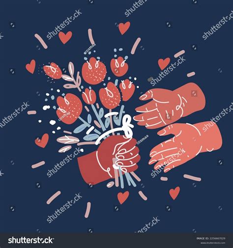 Cartoon Vector Illustration Hand Holding Flower Stock Vector (Royalty ...