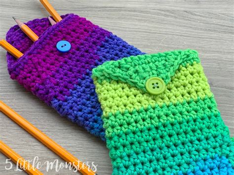 5 Little Monsters Crocheted Mermaid Tail Pencil Pouch