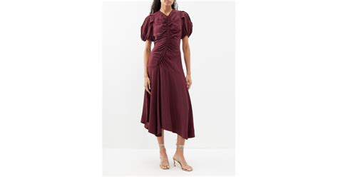 Ulla Johnson Heleen Silk Crepe Midi Dress In Red Lyst