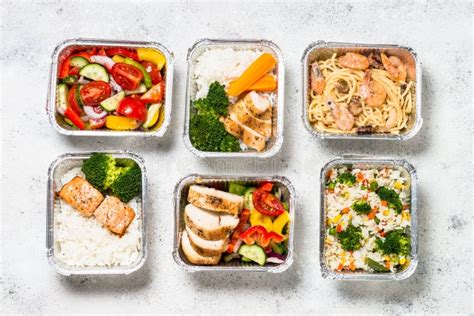 Food Delivery Concept - Healthy Lunch in Boxes. Stock Image - Image of fitness, healthy: 155571553