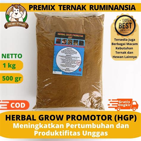 Jual HERBAL GROW PROMOTOR HGP 1kg Premix Herbal Pemacu Pertumbuhan