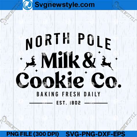 Christmas Milk And Cookie SVG Festive North Pole SVG Silhouette Art