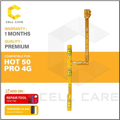 Power On Off Volume Ribbon Flex Cable For Infinix HOT 50 PRO 4G X6881 HOT 50 PRO PLUS 4G