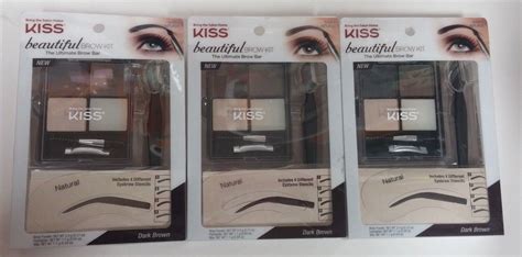 3 Pack Kiss Beautiful Brow Kit The Ultimate Brow Bar Dark Brown Ebay