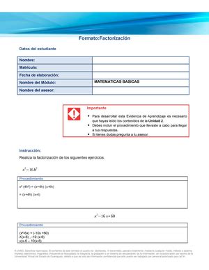 EA2 Formato Matematicas Elementales Formato Para Evidencia