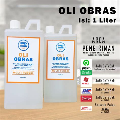 Jual MINYAK PELUMAS MESIN JAHIT OLI OBRAS 1 LITER LUBRICANT OIL MEREK