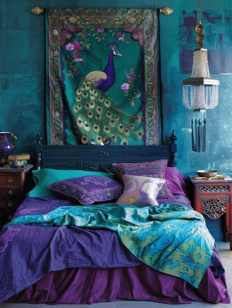 10 Gorgeous Peacock Themed Bedroom Ideas In 2024 Jewel Toned Bedroom Decor Peacock Decor