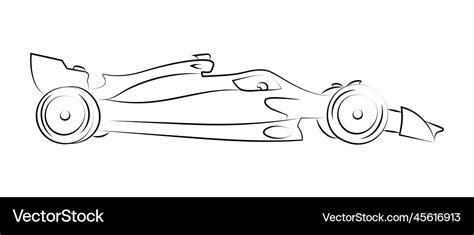 Formula 1 racing car sketch driving a sports car Vector Image