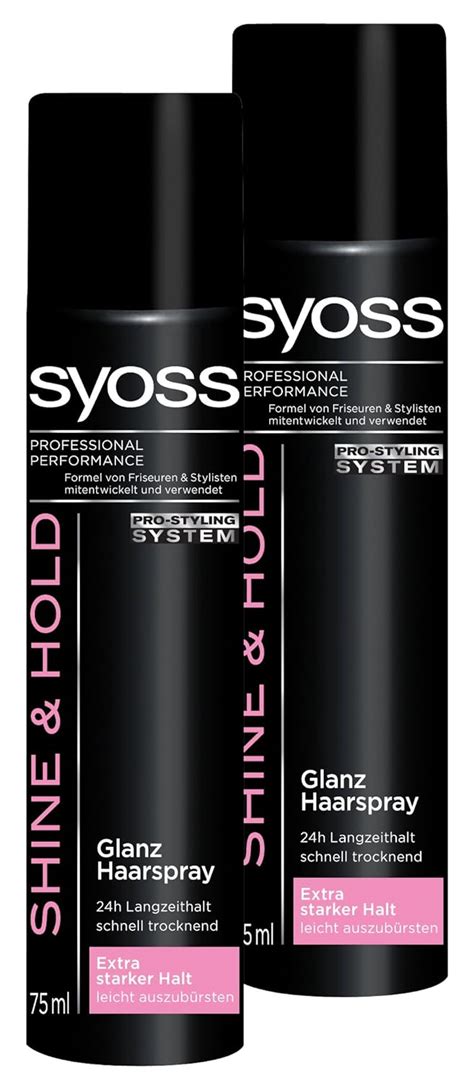 Syoss Shine Hold Glanz Haarspray Mini 2er Pack 2 X 75 Ml Amazon