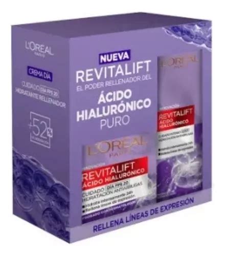 Kit Creme Dia 50ml Contorno dos Olhos Ácido Hialurônico 15ml L Oréal