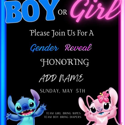 Lilo And Stitch Gender Reveal Etsy