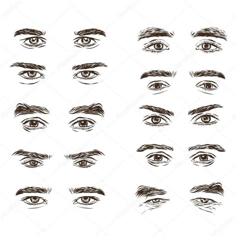 Vector Part Of The Male Person S Eyes And Eyebrows Stock Vector Image